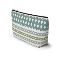 Ribbon Candy Accessory Pouch w T-bottom in Aqua